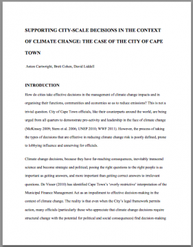 Supporting city-scale decisions in the context of climate change